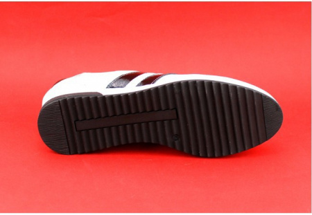 Pantofi sport dama piele naturala alb cu negru cod P86 - Made in Romania - Img 7