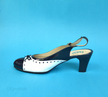 Sandale dama din piele naturala toc aplicat 6 cm cod S315 - Img 4