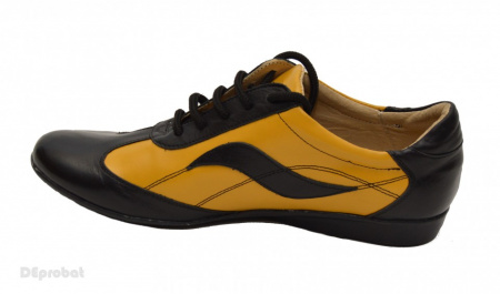 Pantofi dama galben din piele naturala cu siret cod P29 - Img 4