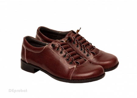 Pantofi dama grena cu siret elastic din piele naturala cod P181GR