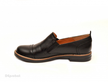 Pantofi dama negri casual-eleganti din piele naturala cu elastic cod P104 - Img 4