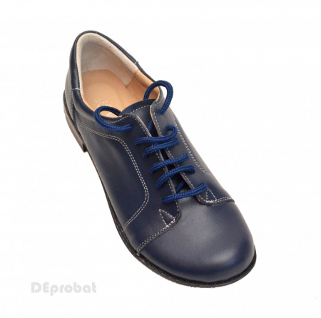 Pantofi dama piele naturala bleumarin cu siret