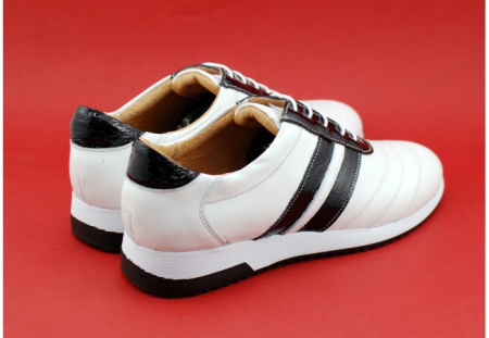 Pantofi sport dama piele naturala alb cu negru cod P86 - Made in Romania - Img 8