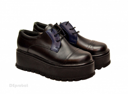 Pantofi dama cu talpa inalta 5,5 cm din piele naturala cod P177