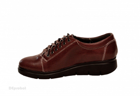 Pantofi dama grena cu siret din piele naturala cod P183GR - Img 3