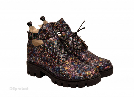 Ghete de vara multicolore dama din piele naturala cod G47