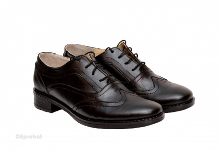 Pantofi dama piele naturala negri cu siret cod P14 - Made in Romania