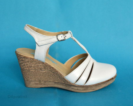 Sandale dama albe cu platforma din piele naturala cod S55ALB - Img 3