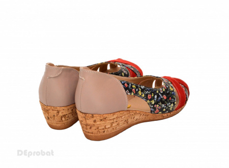 Sandale dama multicolore cu platforma din piele naturala