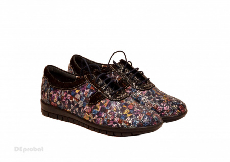 Pantofi dama colorati lucrati manual din piele naturala cod P163 Picasso