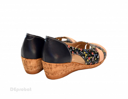 Sandale dama multicolore cu platforma din piele naturala cod S62 - Img 2