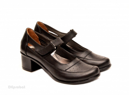 Pantofi dama piele naturala negri cu platforma cod P135N - Made in Romania