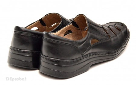 40 - Pantofi barbati piele naturala negri de vara cu elastic cod P20 - LICHIDARE STOC 40 - Img 3