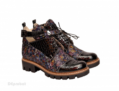 Ghete de vara multicolore dama din piele naturala cod G49