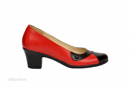 Pantofi dama cu toc aplicat din piele naturala cod P353 - Img 2