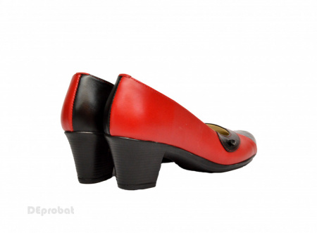 Pantofi dama cu toc aplicat din piele naturala cod P353 - Img 3