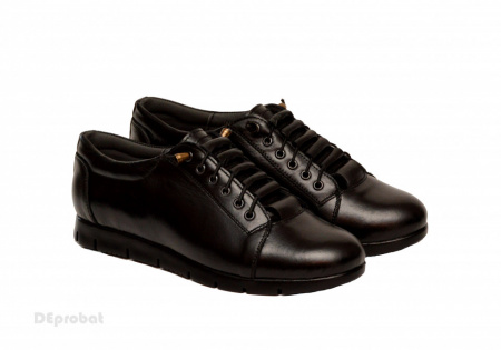 Pantofi dama negri cu siret elastic din piele naturala cod P184N