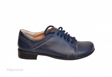 Pantofi dama piele naturala bleumarin cu siret