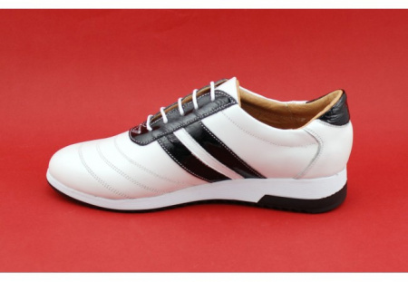 Pantofi sport dama piele naturala alb cu negru cod P86 - Made in Romania - Img 5