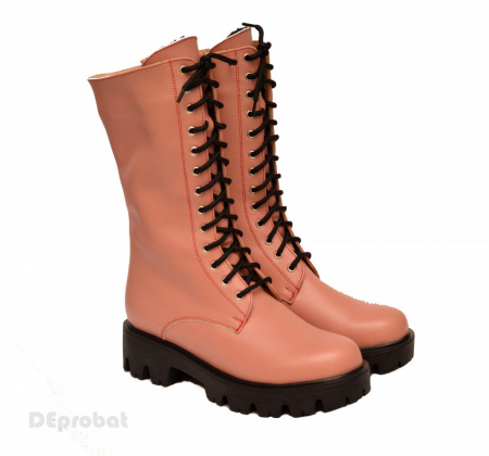 Bocanci roz pal dama piele naturala cod BOC23ROZ - Made in Romania