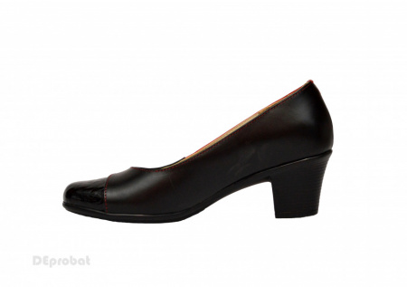 Pantofi dama cu toc aplicat din piele naturala cod P353 - Img 4