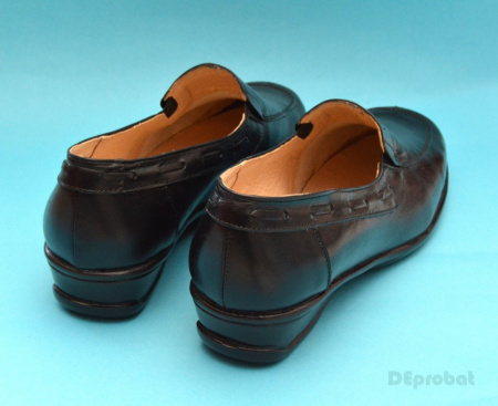 Pantofi dama piele naturala negri cu elastic cod P56 - Made in Romania - Img 2