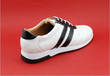 Pantofi sport dama piele naturala alb cu negru cod P86 - Made in Romania - Img 6