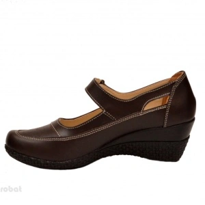 Pantofi dama piele naturala maro cu platforma