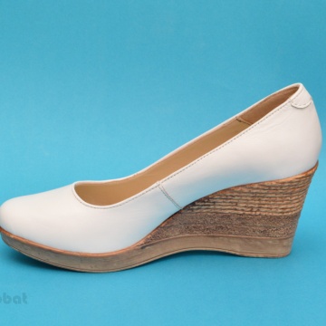 Pantofi albi dama eleganti - casual din piele naturala