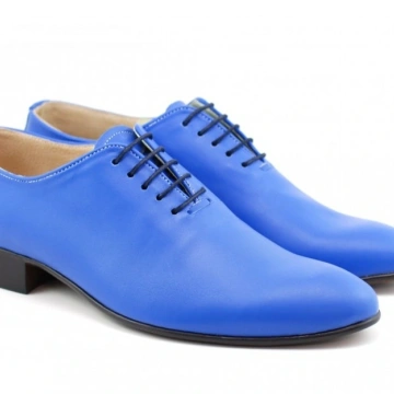 41 - Pantofi barbatesti albastri piele naturala casual-eleganti cod P65A - Editie de LUX (2)