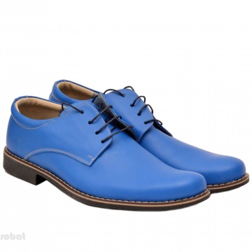 42 - Pantofi albastru electric barbati piele naturala casual-office - cod P77
