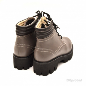 Bocanci dama piele naturala Gri sport-casual cod BOC12 - Made in Romania - Img 2