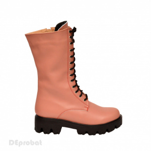 Bocanci roz pal dama piele naturala cod BOC23ROZ - Made in Romania - Img 3