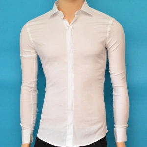 Camasa Slim Fit Alba eleganta - Camasa alba marime mare ZR79 (Marimi XL-5XL)