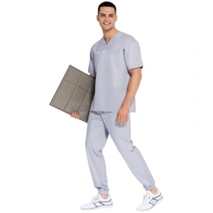 Costum medical PREMIUM unisex - argintiu