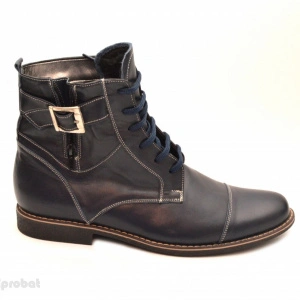 Ghete barbati piele naturala Bleumarin casual-elegante cu siret