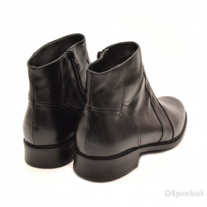 Ghete barbati piele naturala Negre casual-elegante cu fermoar deprobat