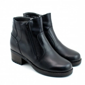 Ghete dama casual-elegante negre din piele naturala cod G33N