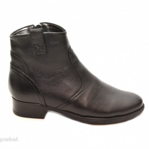 Ghete dama casual-elegante negre din piele naturala cu fermoar