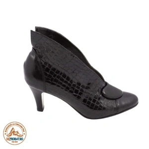 Ghete de damă office din piele naturala Neagra Gen Croco cod G625