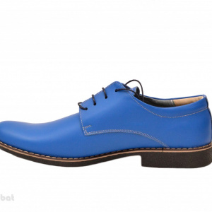 Pantofi albastru electric barbati piele naturala casual-office 