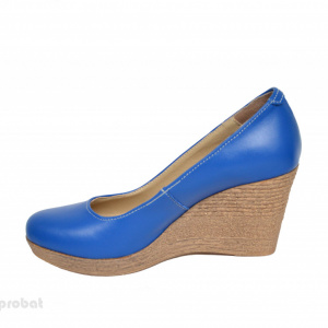 Pantofi albastru electric dama eleganti - casual din piele naturala