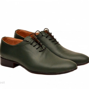 Pantofi barbatesti verzi piele naturala casual-eleganti cod P65V - Editie de LUX