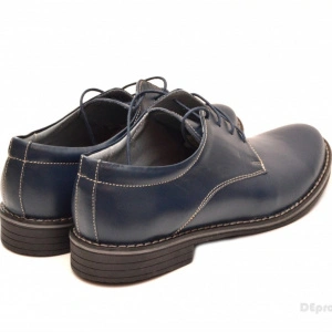 Pantofi barbati piele naturala bleumarin casual-eleganti cu siret