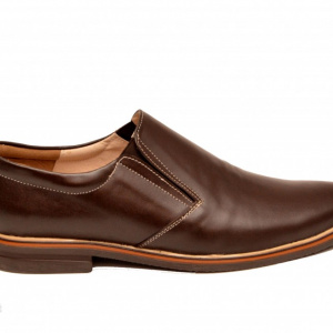 Pantofi barbati piele naturala maro casual-eleganti cu elastic cod P147 - Img 5