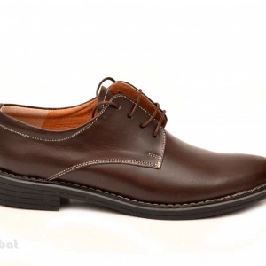 Pantofi barbati piele naturala maro casual-eleganti cu siret