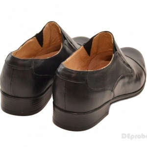Pantofi barbati piele naturala negri casual-eleganti cu elastic