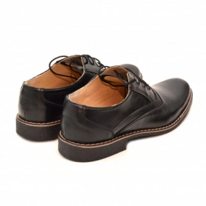 Pantofi barbati piele naturala negri casual-eleganti cu siret