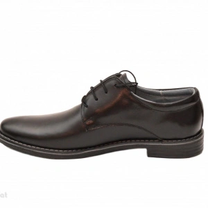 Pantofi bărbați negri casual-eleganți din piele naturală cu șiret – versatilitate și stil