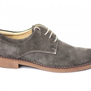 Pantofi barbati piele naturala velur gri casual-eleganti